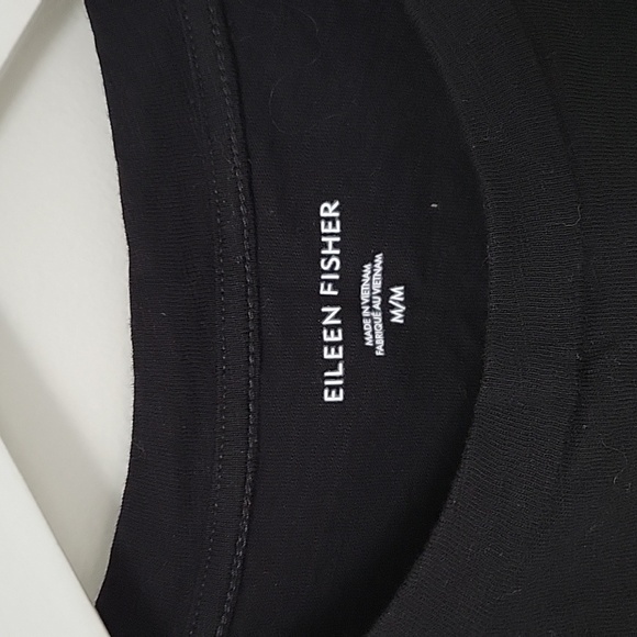 Eileen Fisher | Organic Cotton Slub Crew Neck Tank | Black | Size Medium - Picture 4 of 7